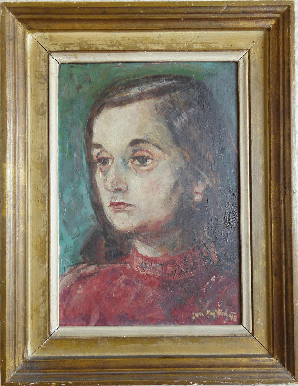 Jan Rajlich: portrét Boženky, olej, 1948