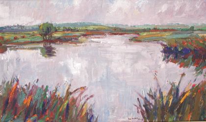 Jan Rajlich st.: Rybník Novina, olej, 1954-1958
